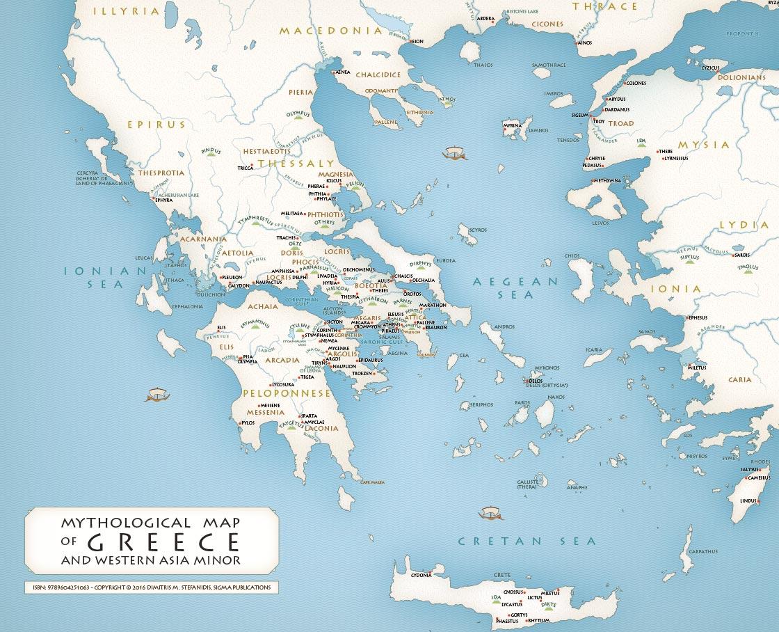 古希腊主要圣所和庇护神一览图_世界地理地图_初高中地理网