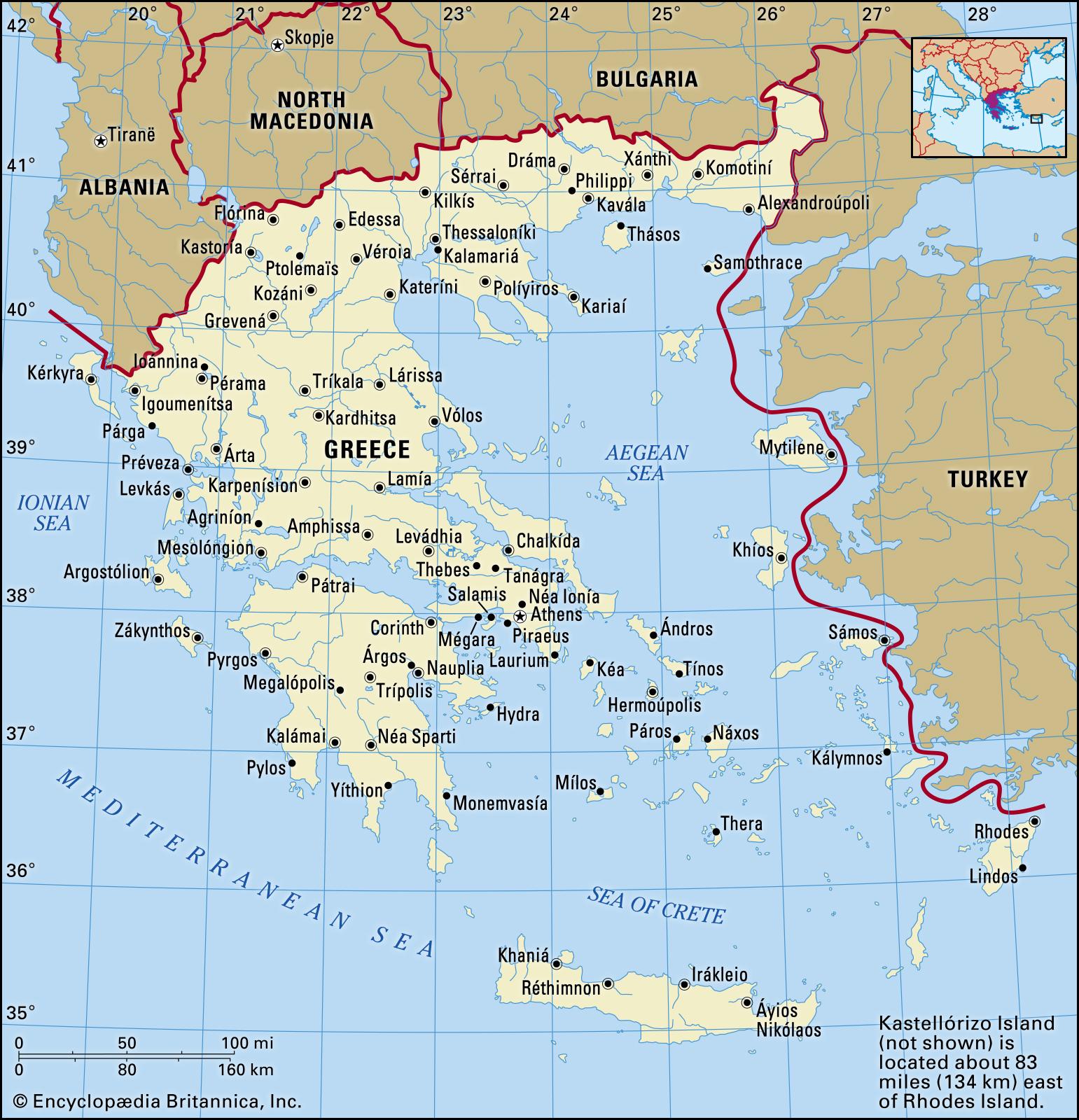 希腊地图 - 希腊地图高清版 - 希腊地图中文版
